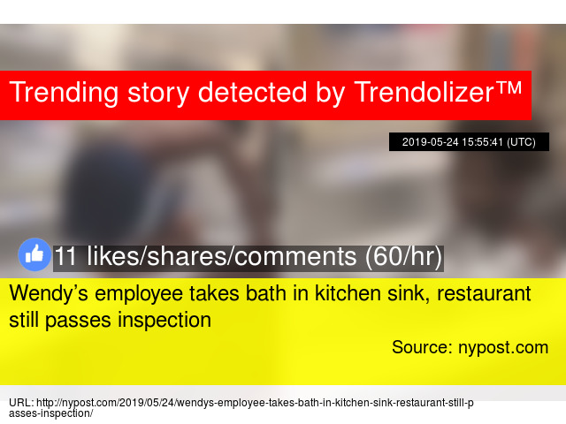 Wendy 8217 S Employee Takes Bath In Kitchen Sink