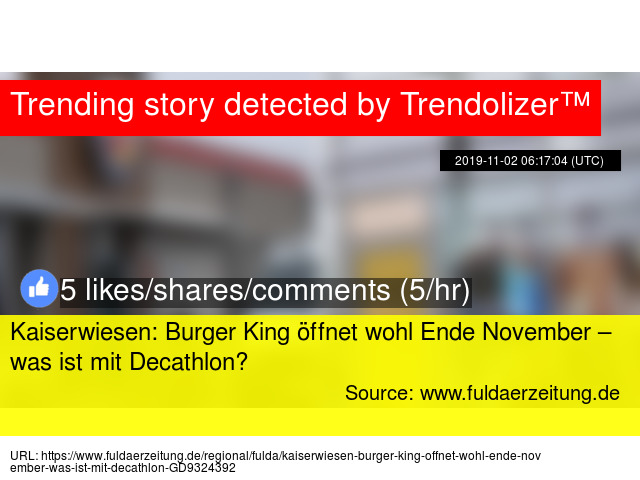Kaiserwiesen Burger King Offnet Wohl Ende November Was Ist Mit